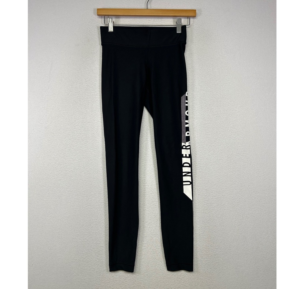 Athleisure Under Armour Womens Small Black HeatGear Compression Graphic Leggings